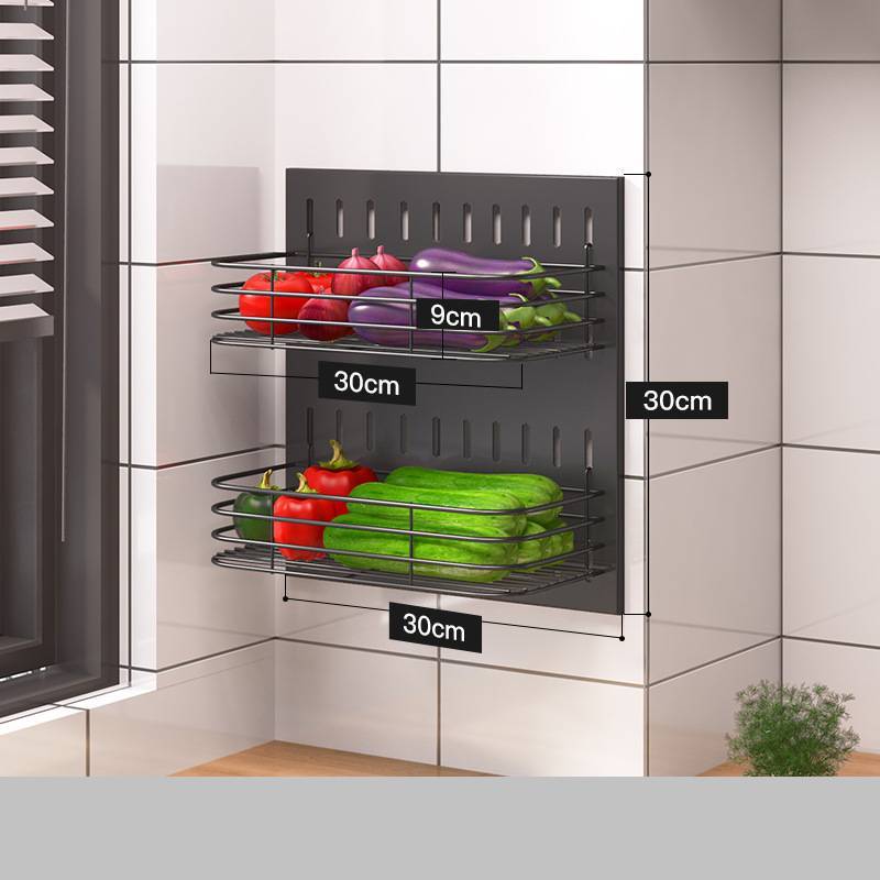 Stainless Steel Wall Mounted Kitchen Storage Rack