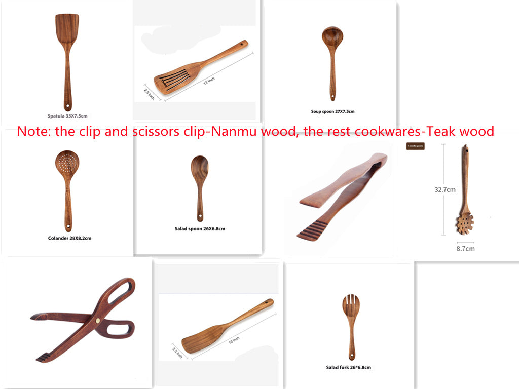 Teak Wood Non Stick Cookware Utensils