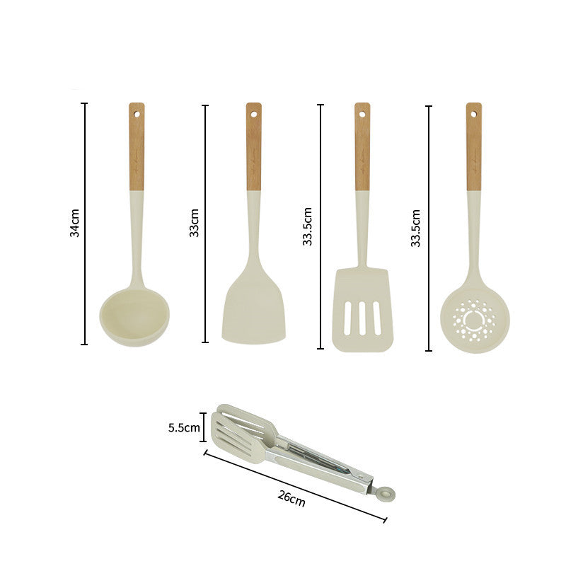 High Temperature Resistant Silicone Spatula Colander Utensils Set