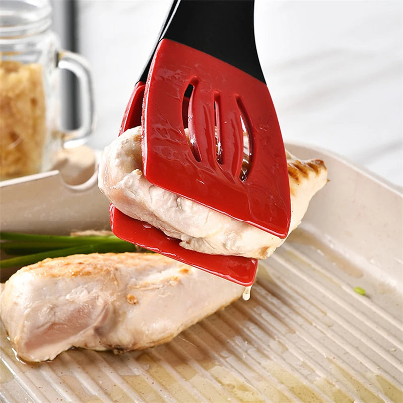 3 In 1 Frying Spatula Clip Silicone Food Clip